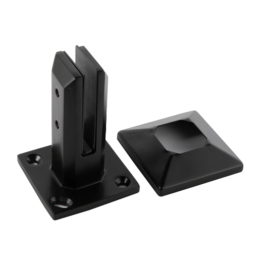 Frameless Hot Sale Duplex 2205 Matt Black Square Deck Mount Spigot for Glass Pool Fencing