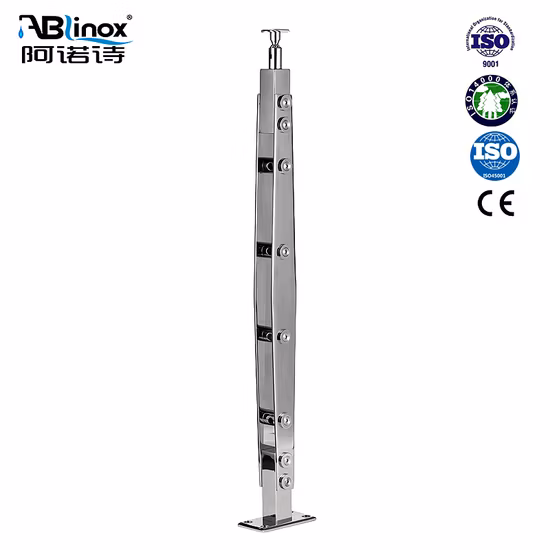 手すりポスト、階段バルコニー、ケーブル、ステンレス鋼、フレームレスガラス、アルミニウム、強化階段手すり