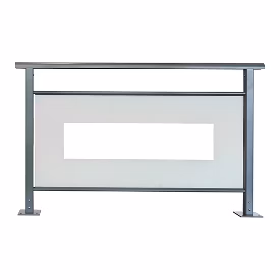 フレームレスアルミガラス手すり金具付