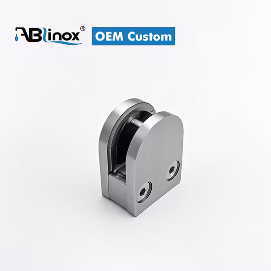 ステンレス製階段手すり丸パイプ用ガラスクランプ継手